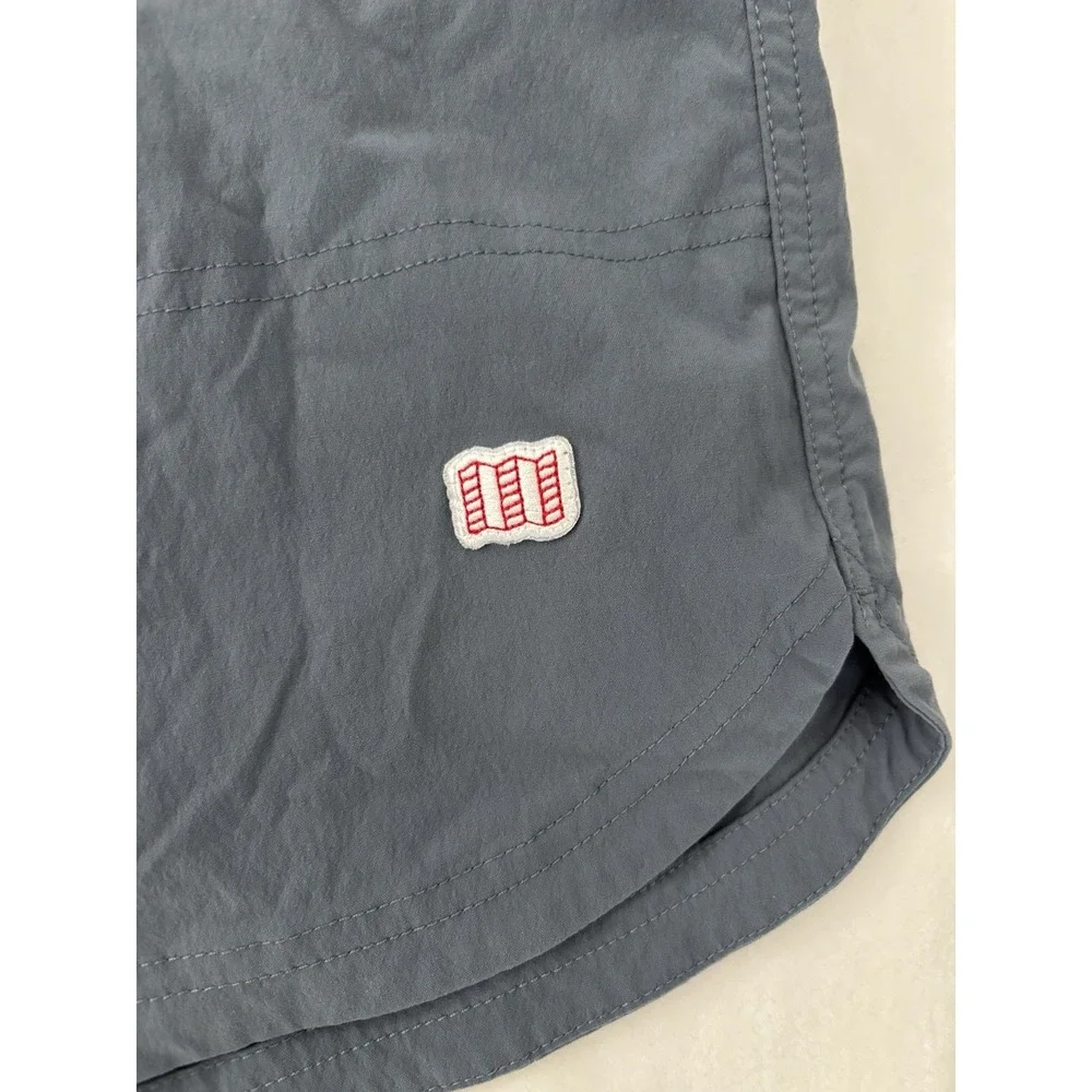 Topo Design Men L 6" Pull-On Shorts Belted River Hiking Trail Nylon Stretch EUC - Picture 2 of 7